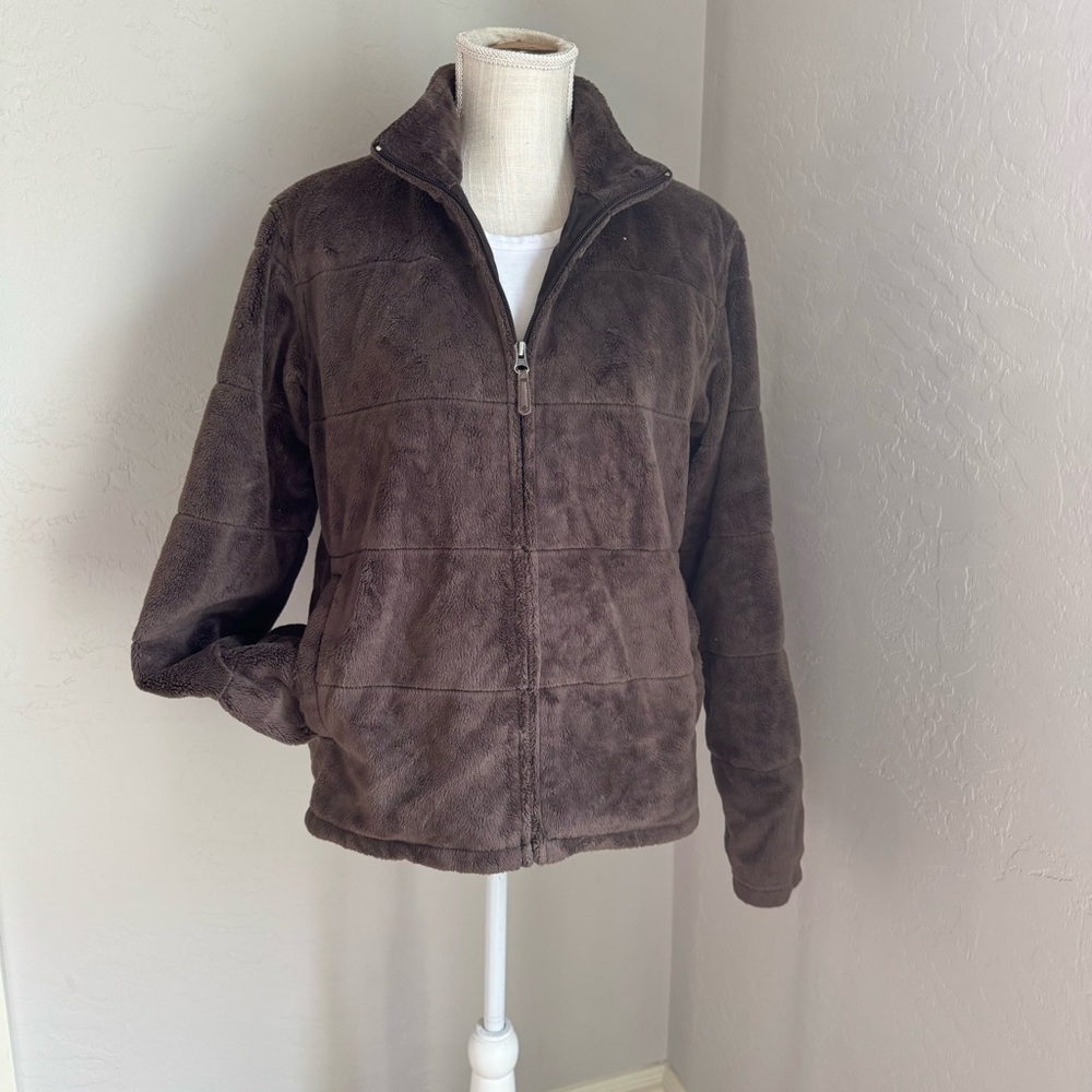 Columbia‎ Womens Dark Brown  Fuzzy Fleece Jacket Size: L